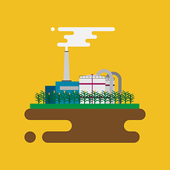 Image showing Vector concept of biofuels refinery plant for processing natural resources like biodiesel