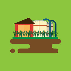 Image showing Vector concept of biofuels refinery plant for processing natural resources like biodiesel