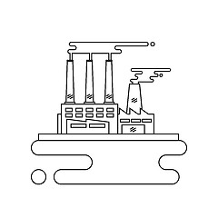 Image showing Concept of industrial factory buildings  flat design style.