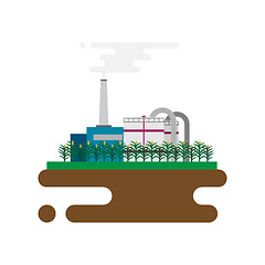 Image showing Vector concept of biofuels refinery plant for processing natural resources like biodiesel