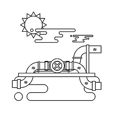 Image showing Vector concept of oil  pipes network  with valve