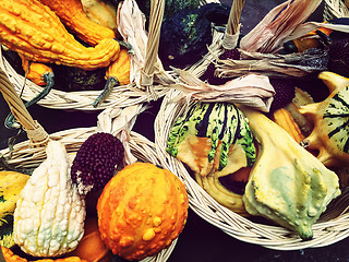 Image showing Baskets with colorful autumn vegetables