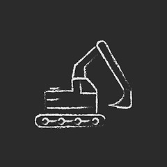 Image showing Excavator icon drawn in chalk.