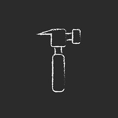 Image showing Hammer icon drawn in chalk.