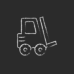 Image showing Forklift icon drawn in chalk.