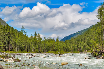 Image showing Mountain Altai. The river Akkem. Russia