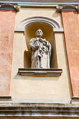 Image showing marble in old  europe milan and statue