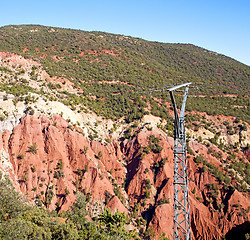 Image showing the    dades valley in atlas moroco africa ground tree  and nobo