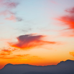 Image showing mountain in morocco africa lans and red sunrise