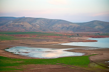 Image showing pond and lake  mountain morocco land 