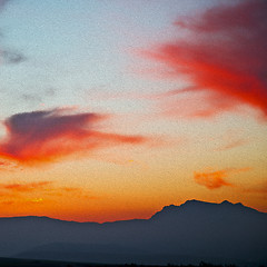 Image showing mountain in morocco africa lans and red sunrise