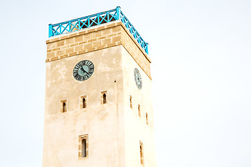 Image showing old brick tower in  africa village   sky