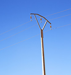 Image showing   utility pole in africa morocco energy and distribution pylon