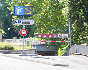 Image showing Entrance to the parking lot