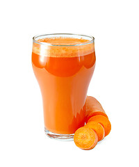 Image showing Juice carrot in tall glassful
