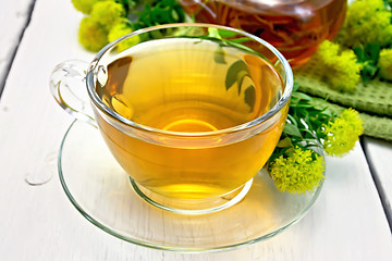 Image showing Tea of Rhodiola rosea in cup on light board