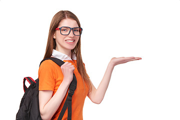 Image showing Smiling student with backpack