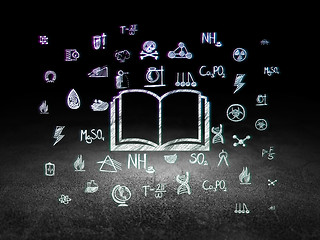 Image showing Science concept: Book in grunge dark room