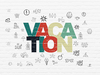 Image showing Vacation concept: Vacation on wall background