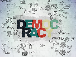 Image showing Politics concept: Democracy on Digital Paper background