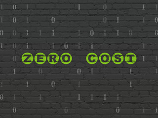 Image showing Business concept: Zero cost on wall background