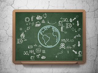 Image showing Science concept: Globe on School Board background