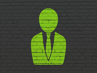 Image showing News concept: Business Man on wall background