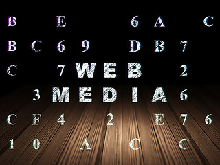 Image showing Web design concept: Web Media in grunge dark room