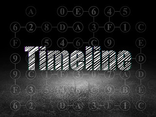 Image showing Time concept: Timeline in grunge dark room