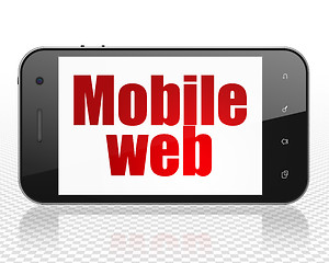 Image showing Web design concept: Smartphone with Mobile Web on display