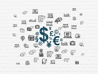 Image showing News concept: Finance Symbol on wall background