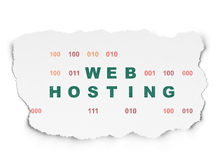 Image showing Web design concept: Web Hosting on Torn Paper background