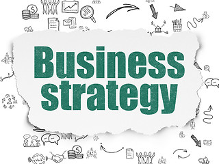 Image showing Business concept: Business Strategy on Torn Paper background