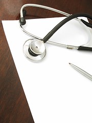 Image showing Stethoscope on desk - 1