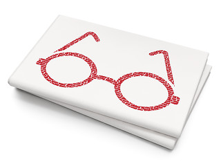 Image showing Science concept: Glasses on Blank Newspaper background