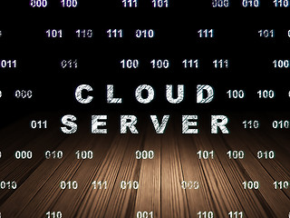 Image showing Cloud computing concept: Cloud Server in grunge dark room