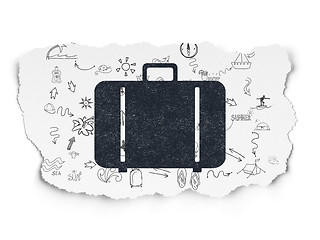 Image showing Travel concept: Bag on Torn Paper background