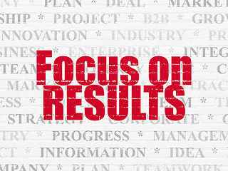 Image showing Business concept: Focus on RESULTS on wall background