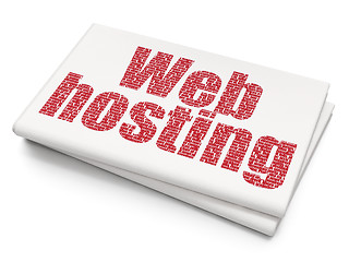 Image showing Web design concept: Web Hosting on Blank Newspaper background