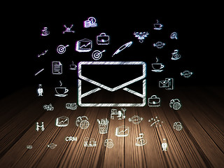 Image showing Business concept: Email in grunge dark room