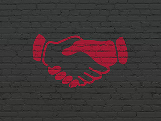 Image showing Politics concept: Handshake on wall background