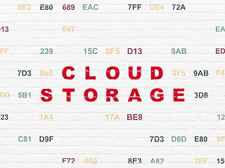Image showing Cloud computing concept: Cloud Storage on wall background