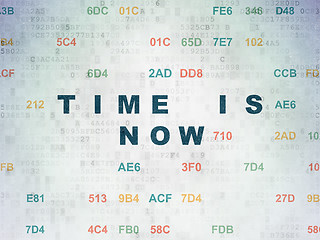 Image showing Timeline concept: Time is Now on Digital Paper background