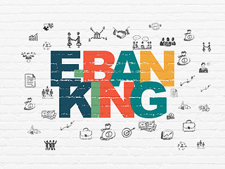 Image showing Finance concept: E-Banking on wall background