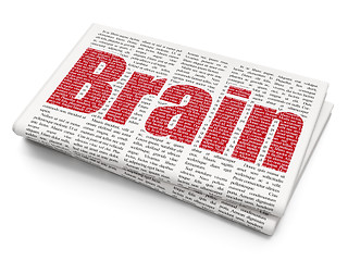 Image showing Healthcare concept: Brain on Newspaper background