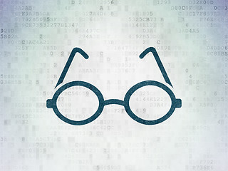 Image showing Science concept: Glasses on Digital Paper background