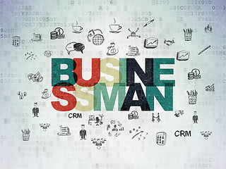 Image showing Business concept: Businessman on Digital Paper background