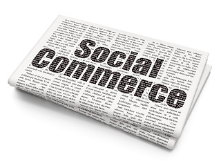 Image showing Marketing concept: Social Commerce on Newspaper background