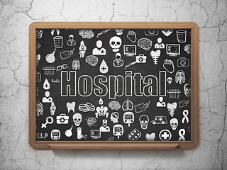 Image showing Health concept: Hospital on School Board background