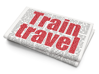 Image showing Travel concept: Train Travel on Newspaper background